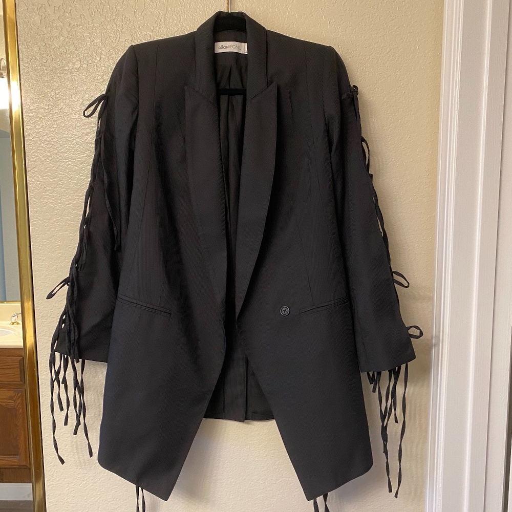 Alice McCall Black Lace Up Blazer Jacket